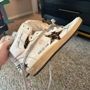 Leopard sky star golden goose shoes